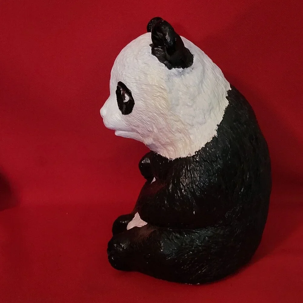 Vintage Panda Bear Piggy Bank Figurine Decor 8 Inch Tall